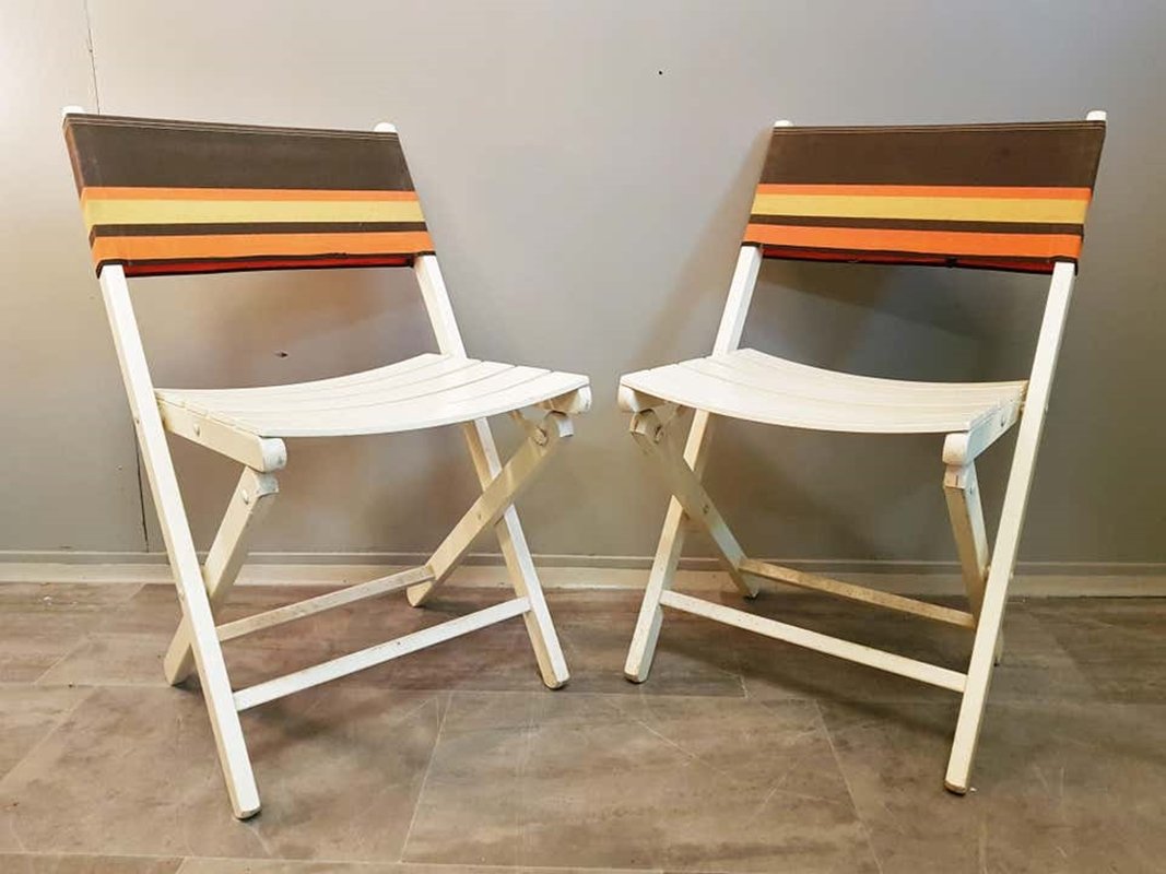 MidCentury French Folding Chairs, Set of 6 for sale at Pamono