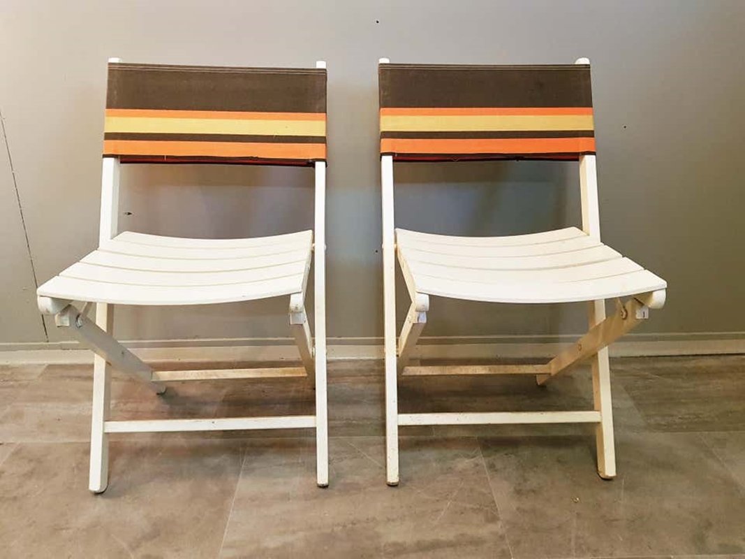 Französische MidCentury Klappstühle, 6er Set bei Pamono kaufen