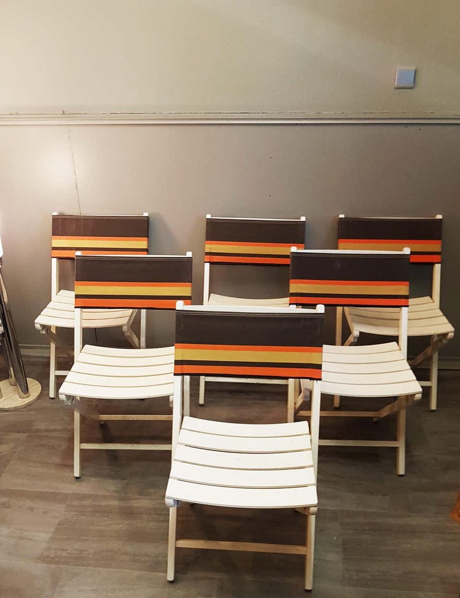 Französische MidCentury Klappstühle, 6er Set bei Pamono kaufen
