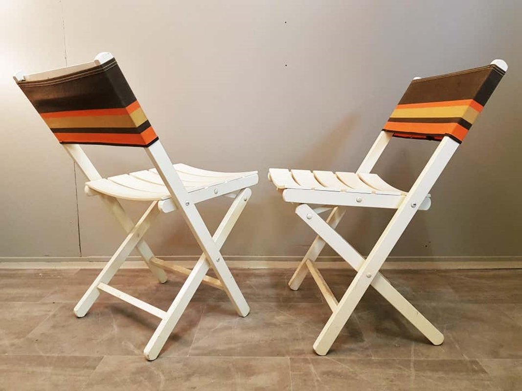 Französische MidCentury Klappstühle, 6er Set bei Pamono kaufen