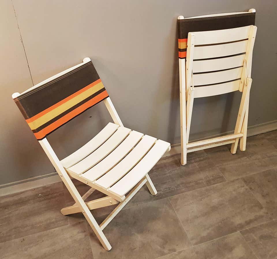 Französische MidCentury Klappstühle, 6er Set bei Pamono kaufen