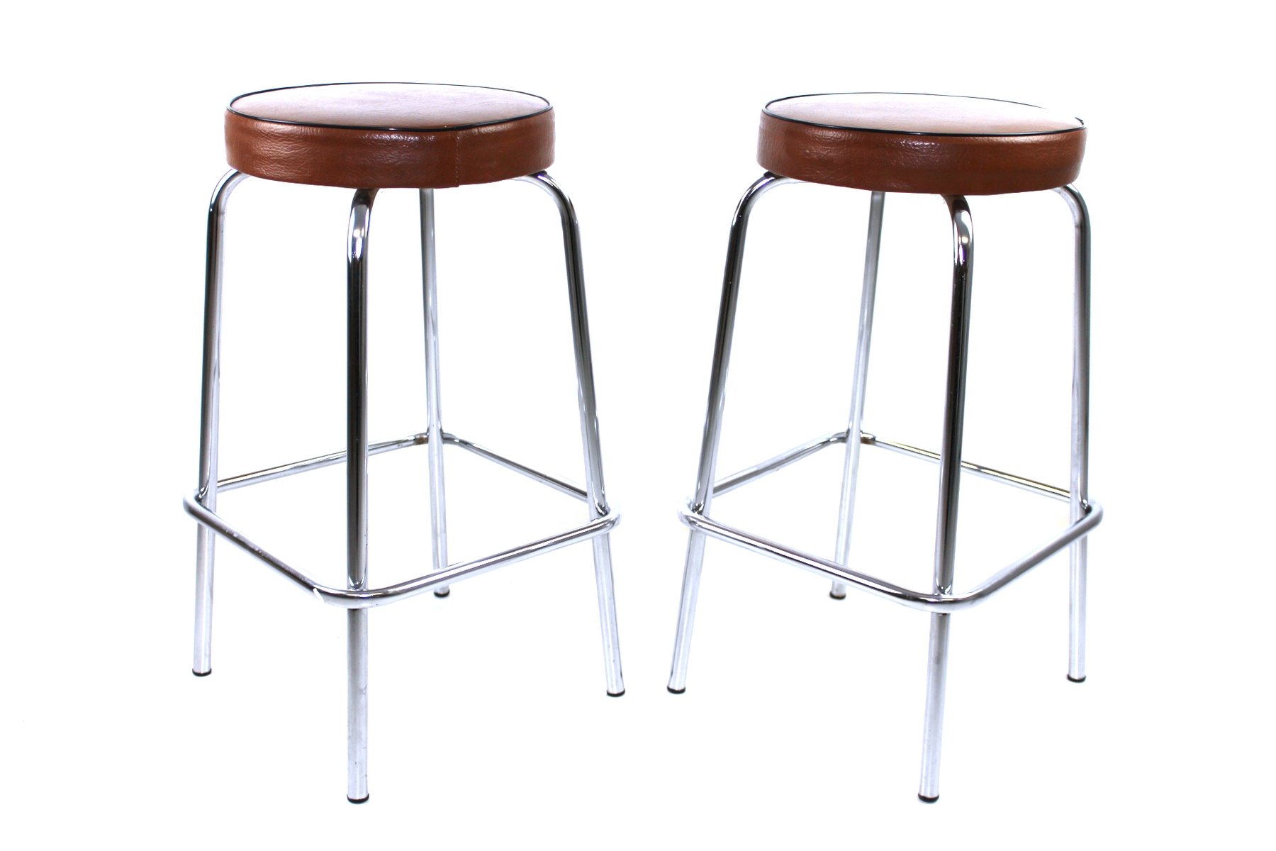 Tubular Steel Bar Stools, 1960s, Set of 2 for sale at Pamono