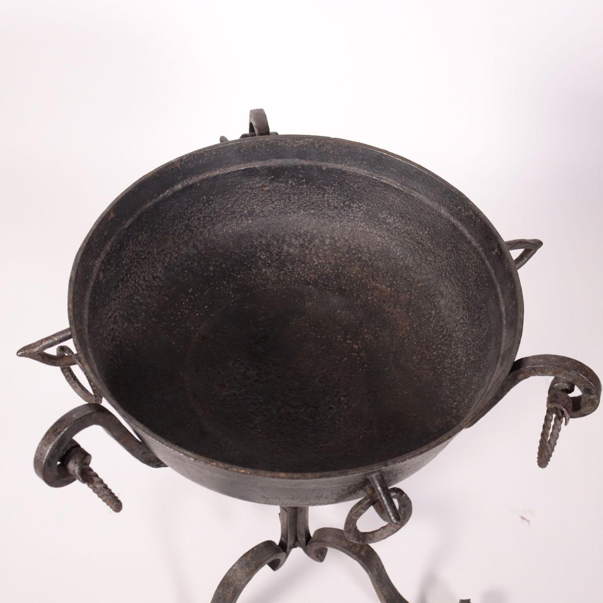 Tripod with Wrought Cast Iron Pot for sale at Pamono