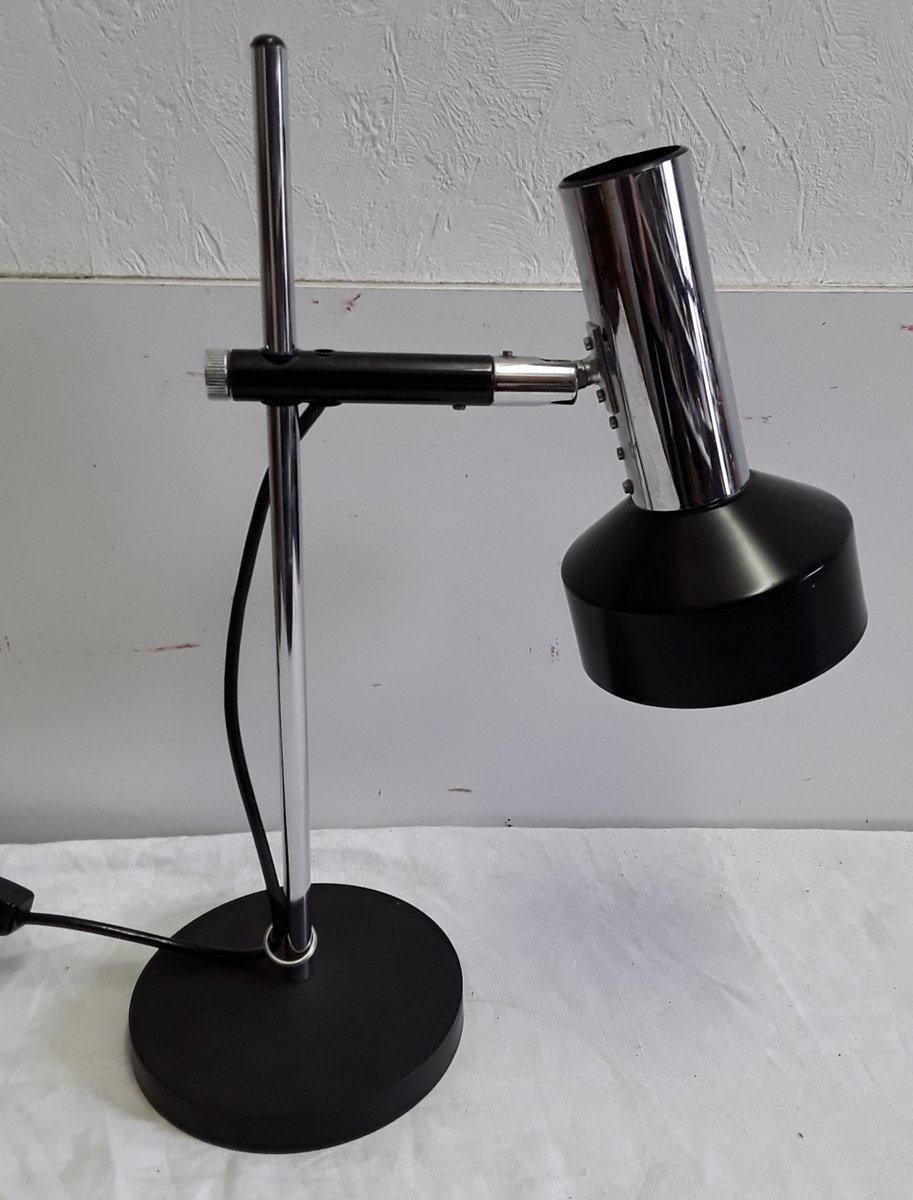 joint lamp table lamp 1960s Desk lamp in black and chrome metal