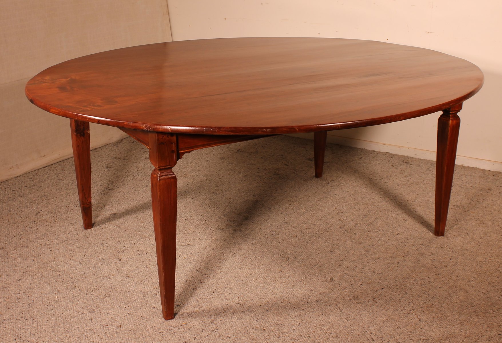 Antique French Oval Cherry Refectory Dining Table
