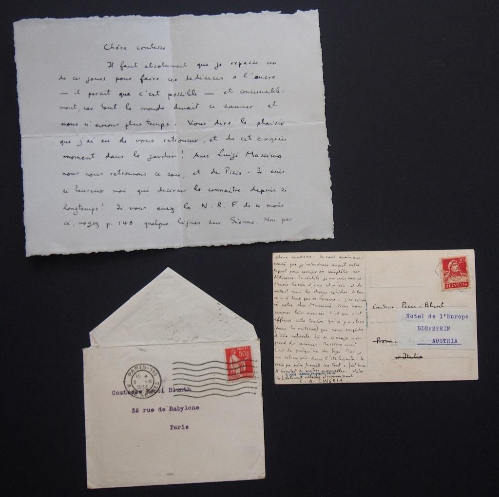 Charles Albert Cingria Lot Of Autographs 1933 For Sale At Pamono