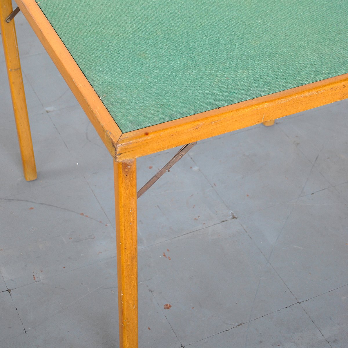 Italian Wood & Fabric Game Table, 1960s for sale at Pamono