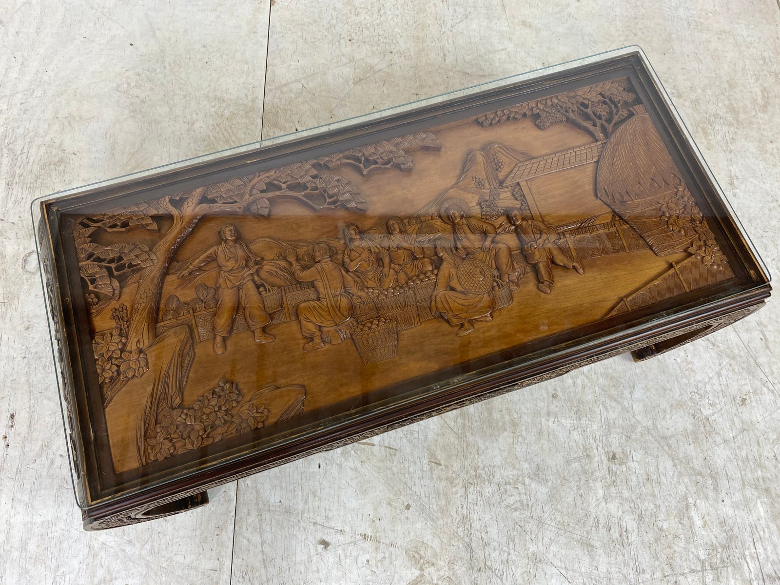Chinese HandCarved Coffee Table, 1930s for sale at Pamono