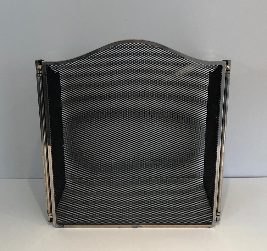 Versilberte und Grillen Kaminschirm, Frankreich, 1970er bei Pamono kaufen