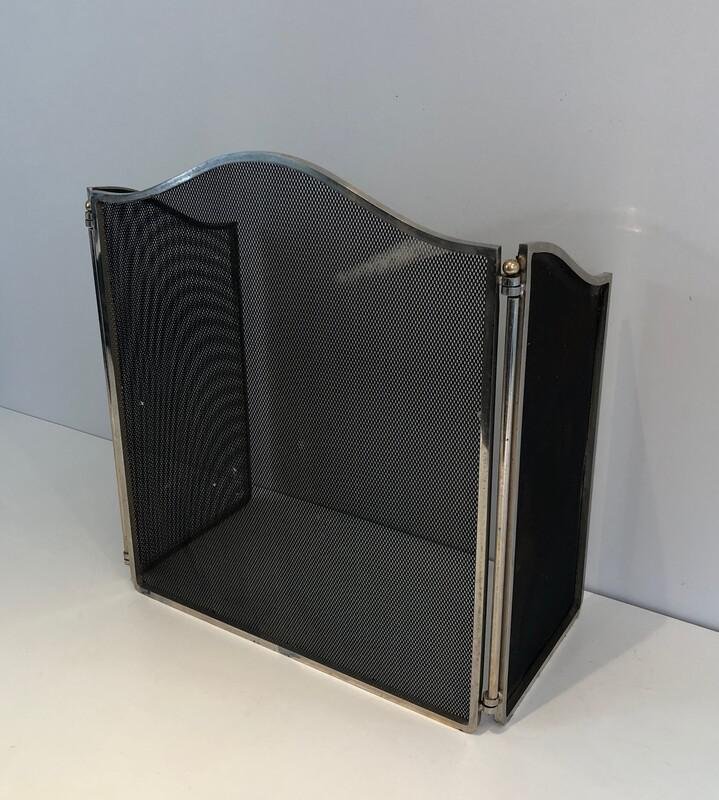 Versilberte und Grillen Kaminschirm, Frankreich, 1970er bei Pamono kaufen