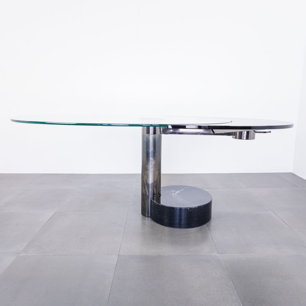 Vintage Glass Dining Table by Pierre Cardin, 1960s for sale at Pamono