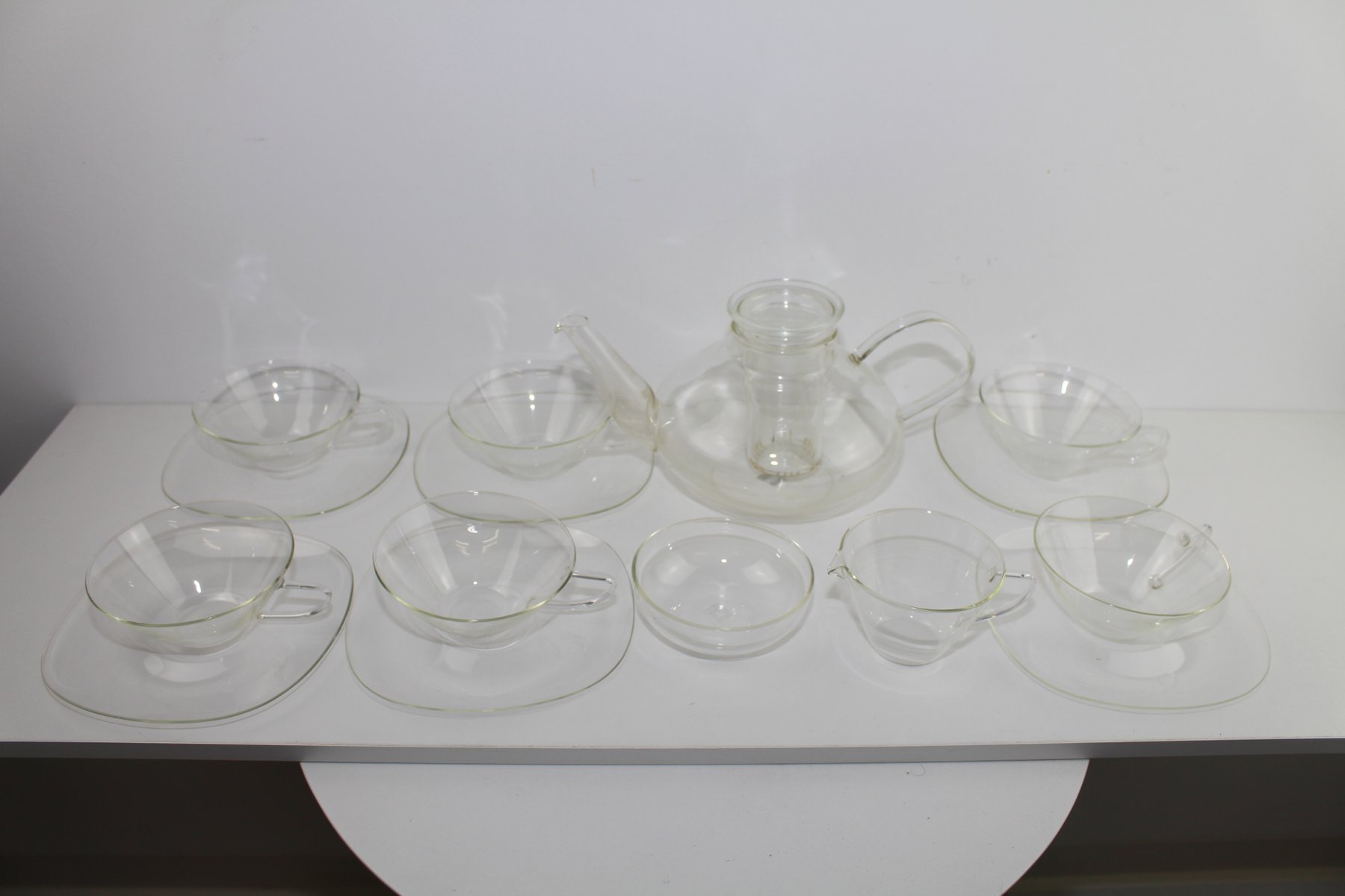 Jena Glass Service Set by Heinrich Löffelhardt for Schott & Gen, 1950s