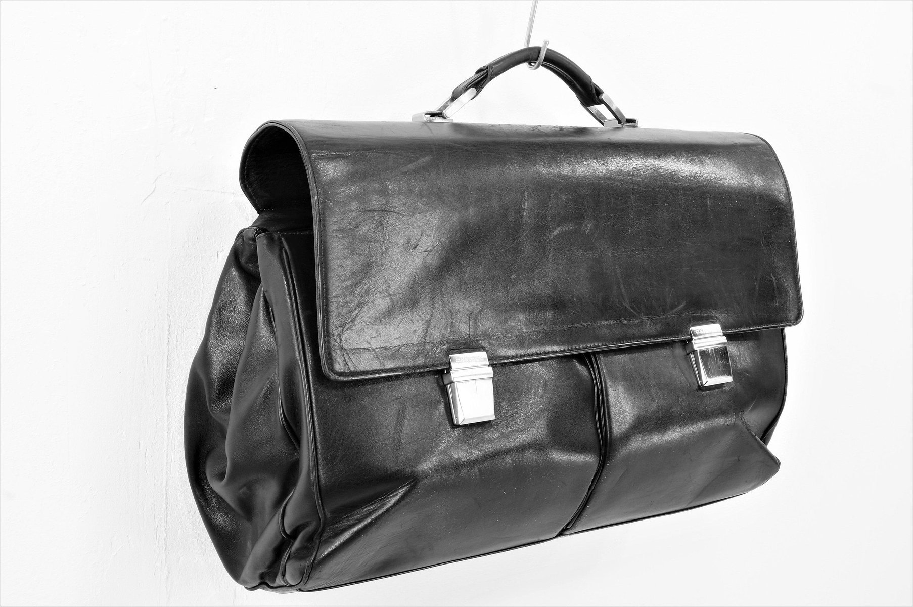 hugo boss leather duffle bag