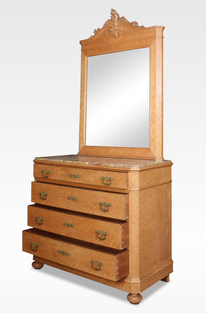 Birds Eye Maple Mirrored Back Chest Of Drawers For Sale At Pamono