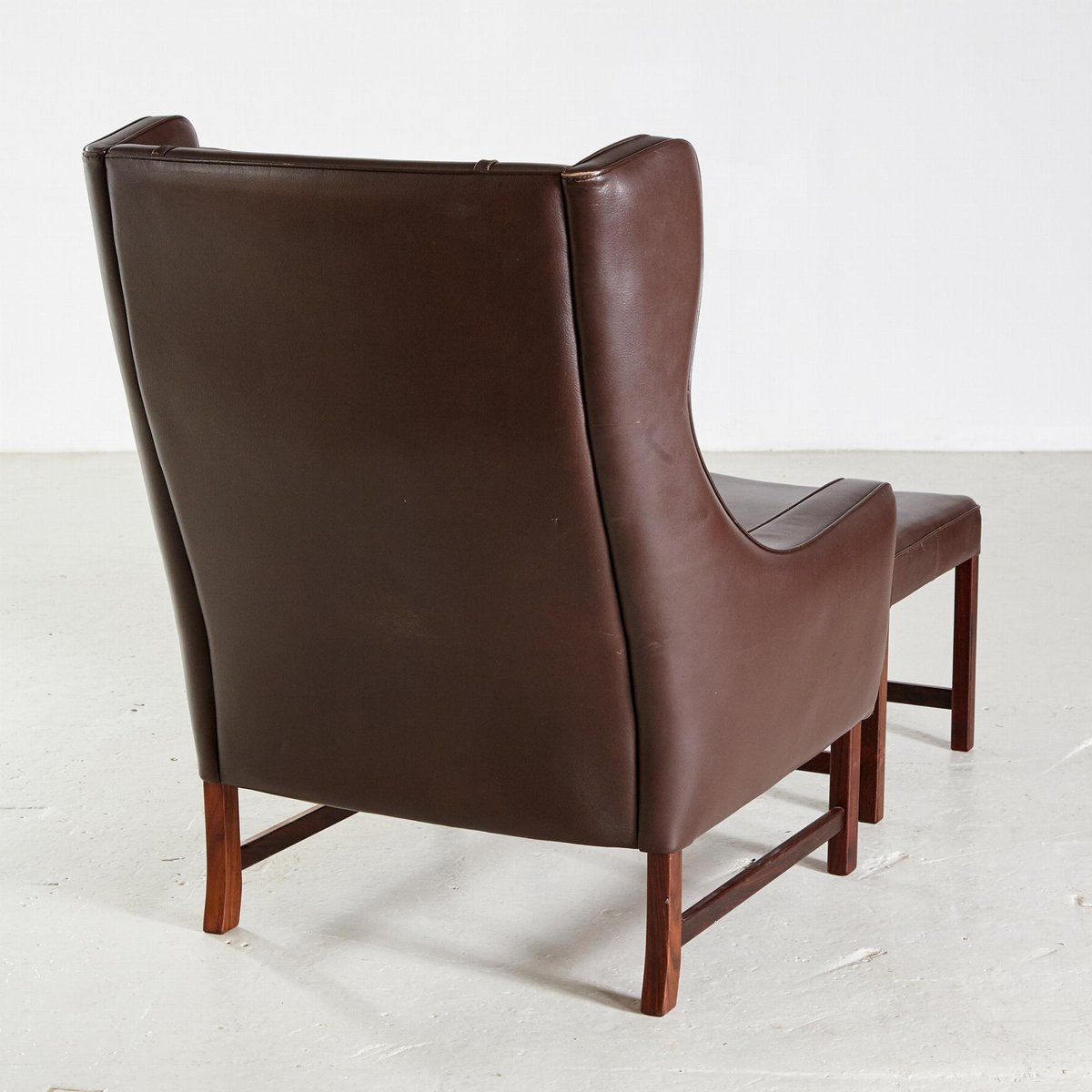 965H Leather Reading Armchair with Ottoman by Fredrik Kayser, Set of 2