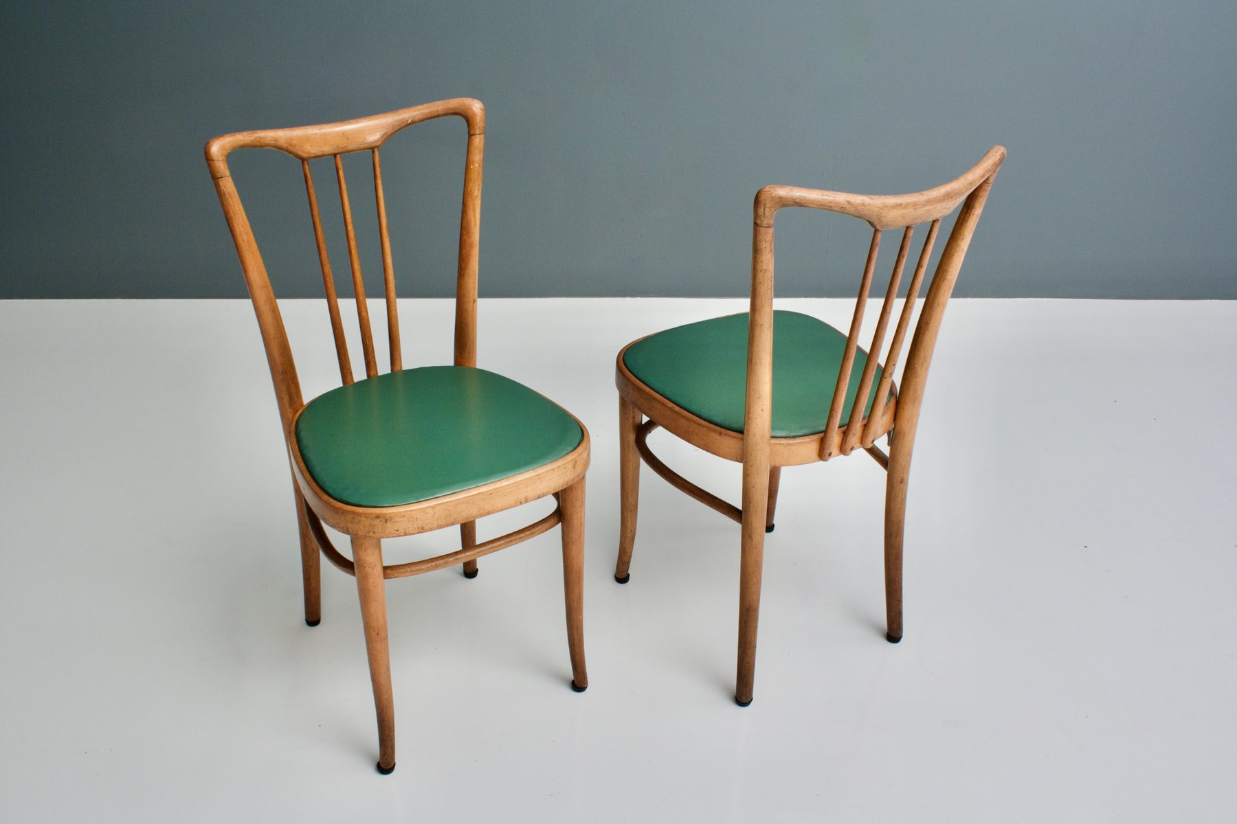 pix Faux Leather Dining Chairs Set Of 6 italian wood and faux leather dining chairs 1950s set of 6