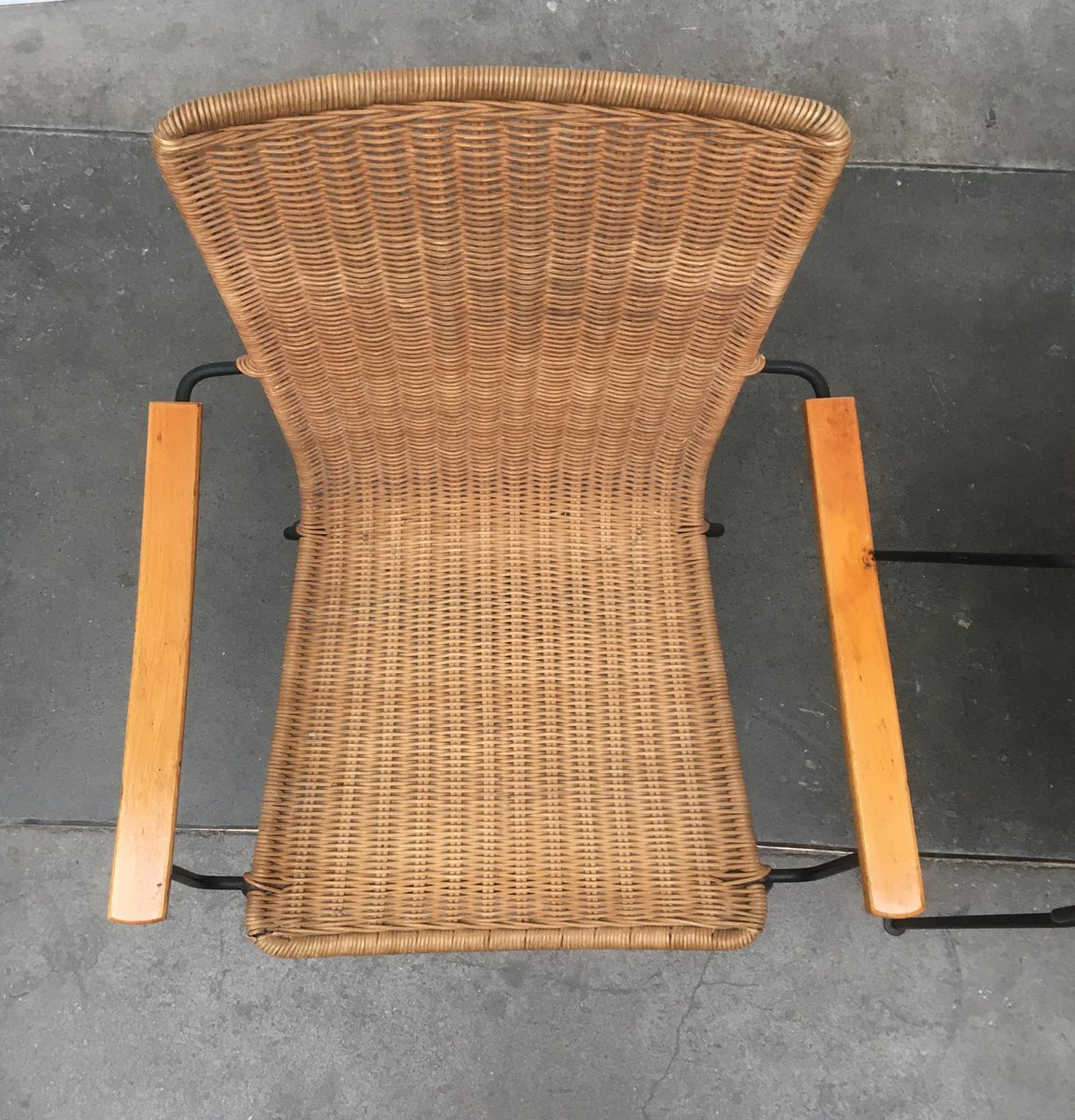 Mid-Century Modern Metal & Rattan Dining Chairs, Set of 3 for sale at ...