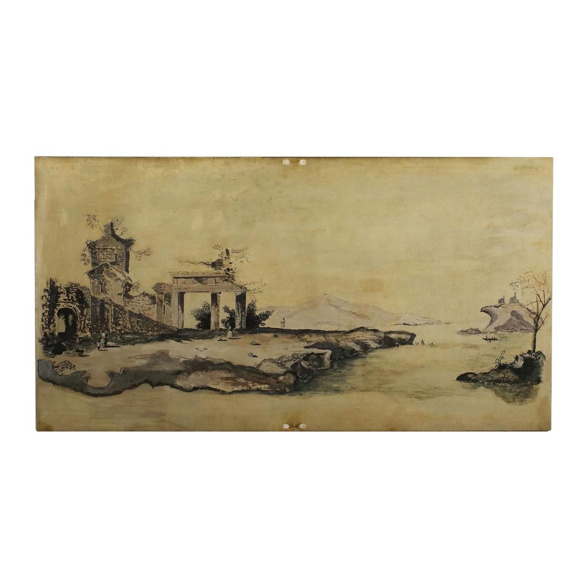 Pinturas Paisajes De Noche Con Temperas Panel Grande De Pinturas Tempera Sobre Madera En Venta En Pamono panel grande de pinturas tempera sobre madera