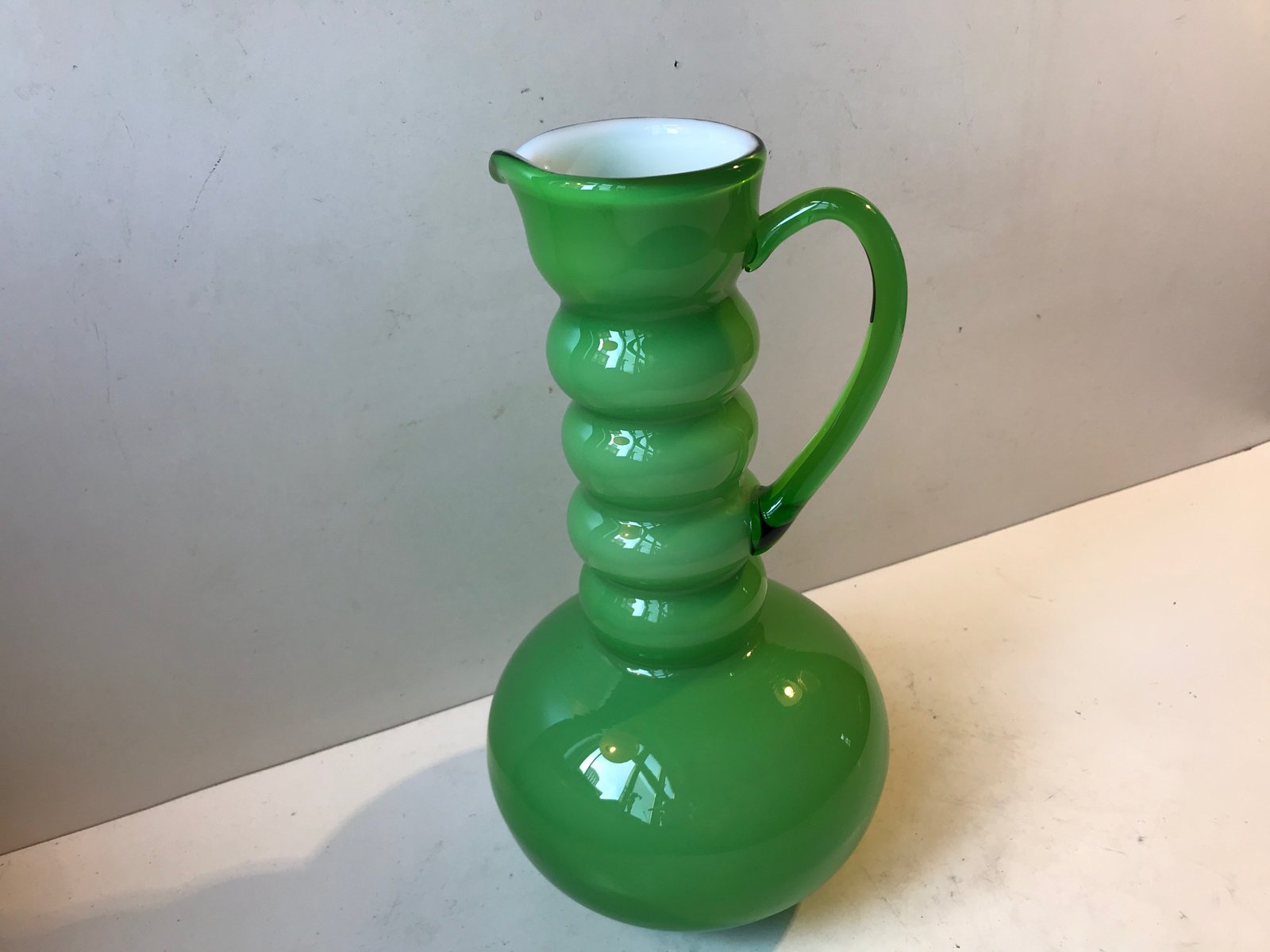 Scandinavian Green Glass Jug Vase from Ryd Glasbruk, 1970s for sale at