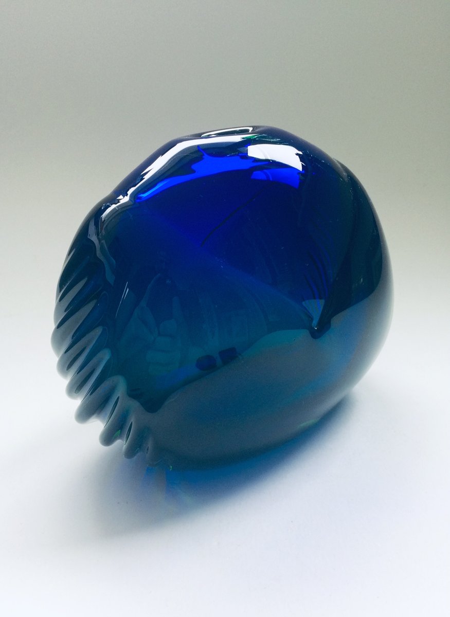 MidCentury Czech Modern Bohemian Art Glass Vase from Skrdlovice