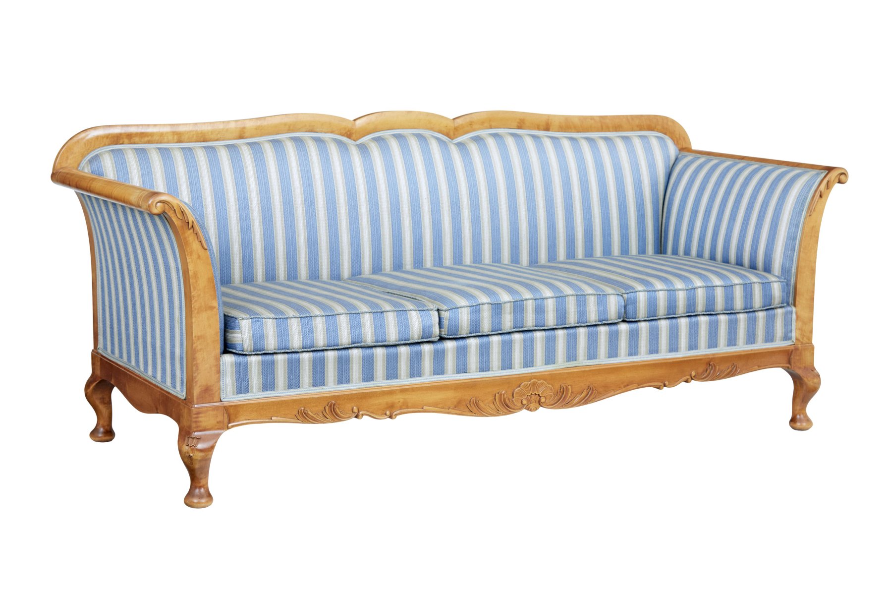 schwedisches geschnitztes sofa aus birke 19 jh bei pamono kaufen