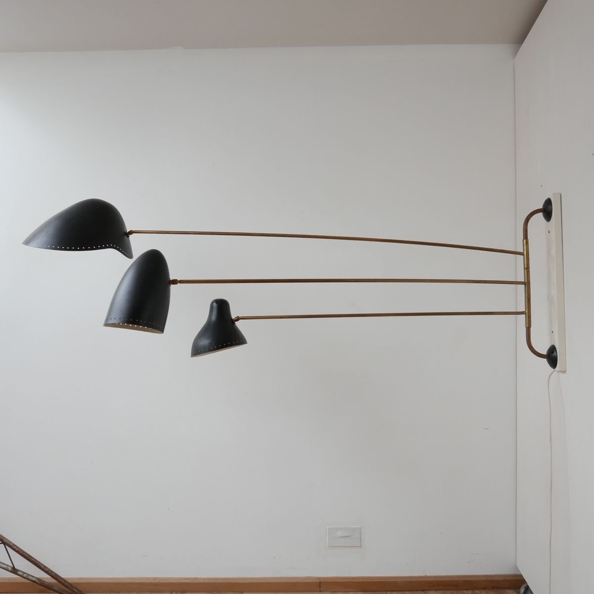 large mid century serge mouille style swing arm wall lamp for sale at pamono