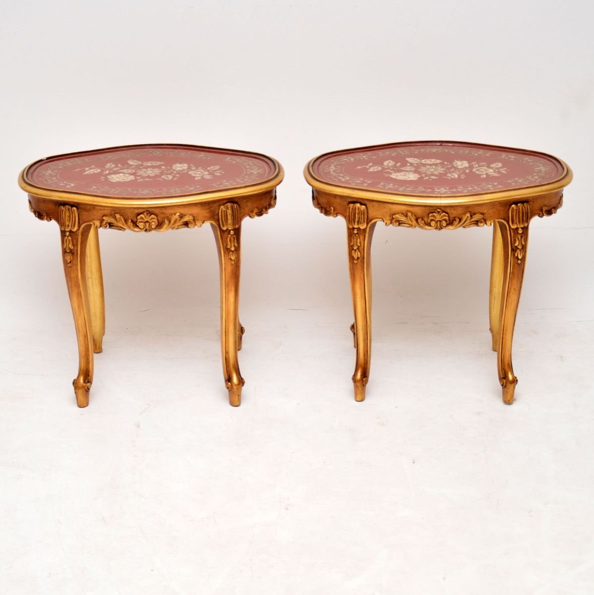 Antique French Style Gilt Wood Side Tables 1960s Set Of 2 For Sale At Pamono
