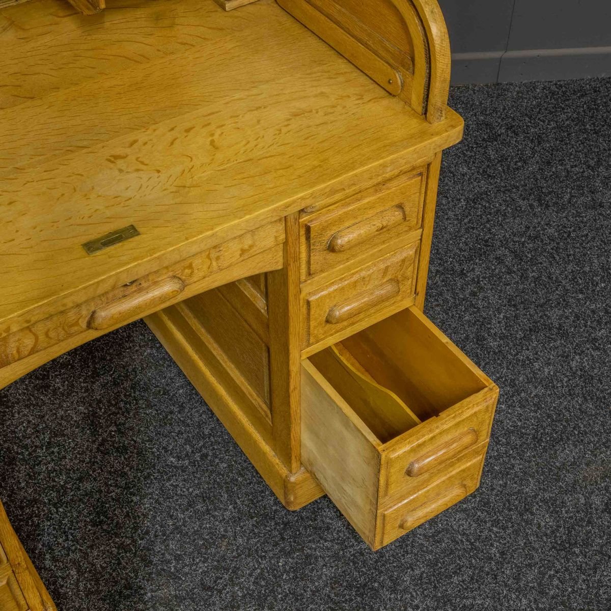 Small Antique Oak Roll Top Desk for sale at Pamono