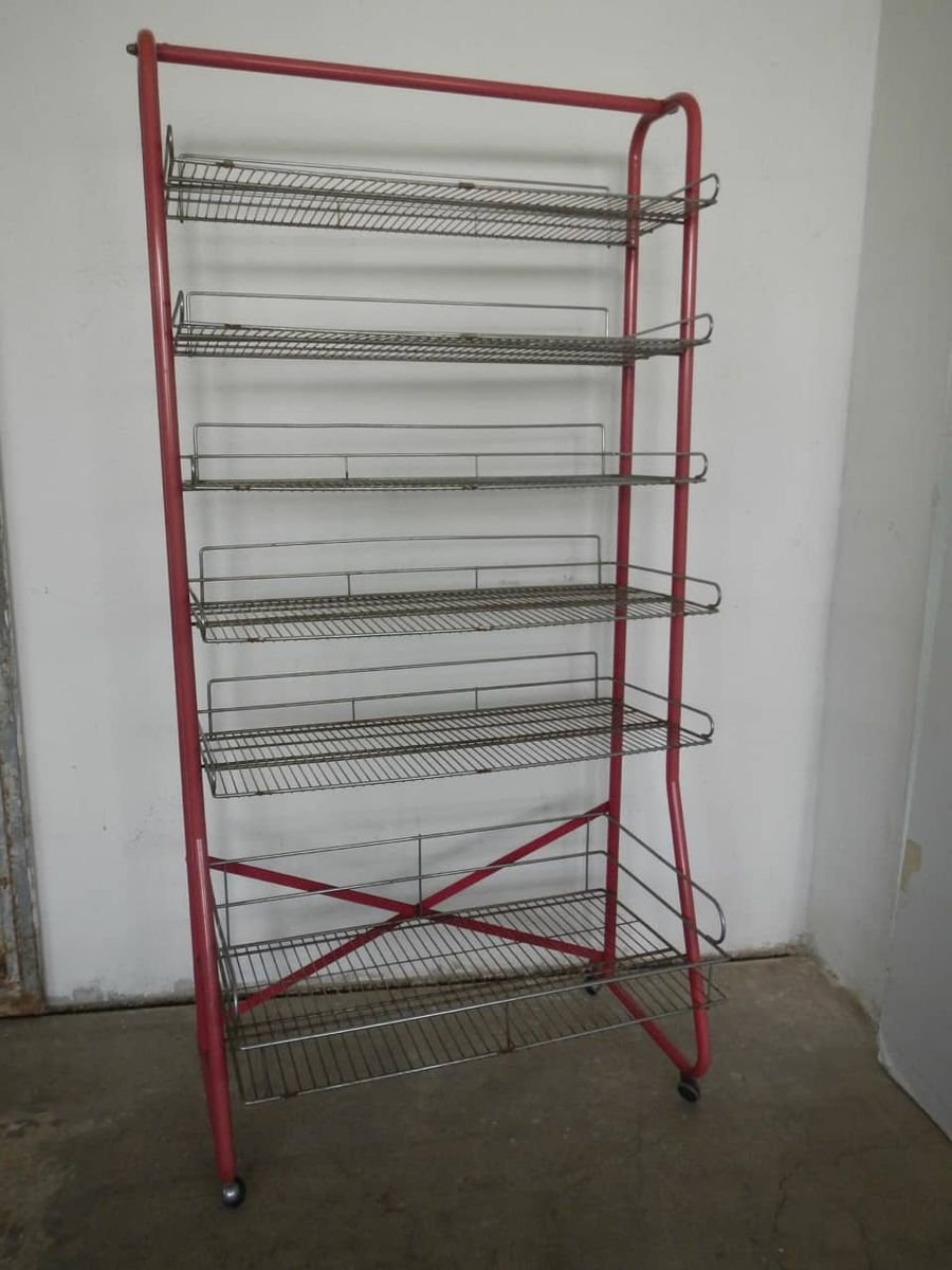 Italian Haberdashery Display Shelf on Wheels, 1950s for sale at Pamono