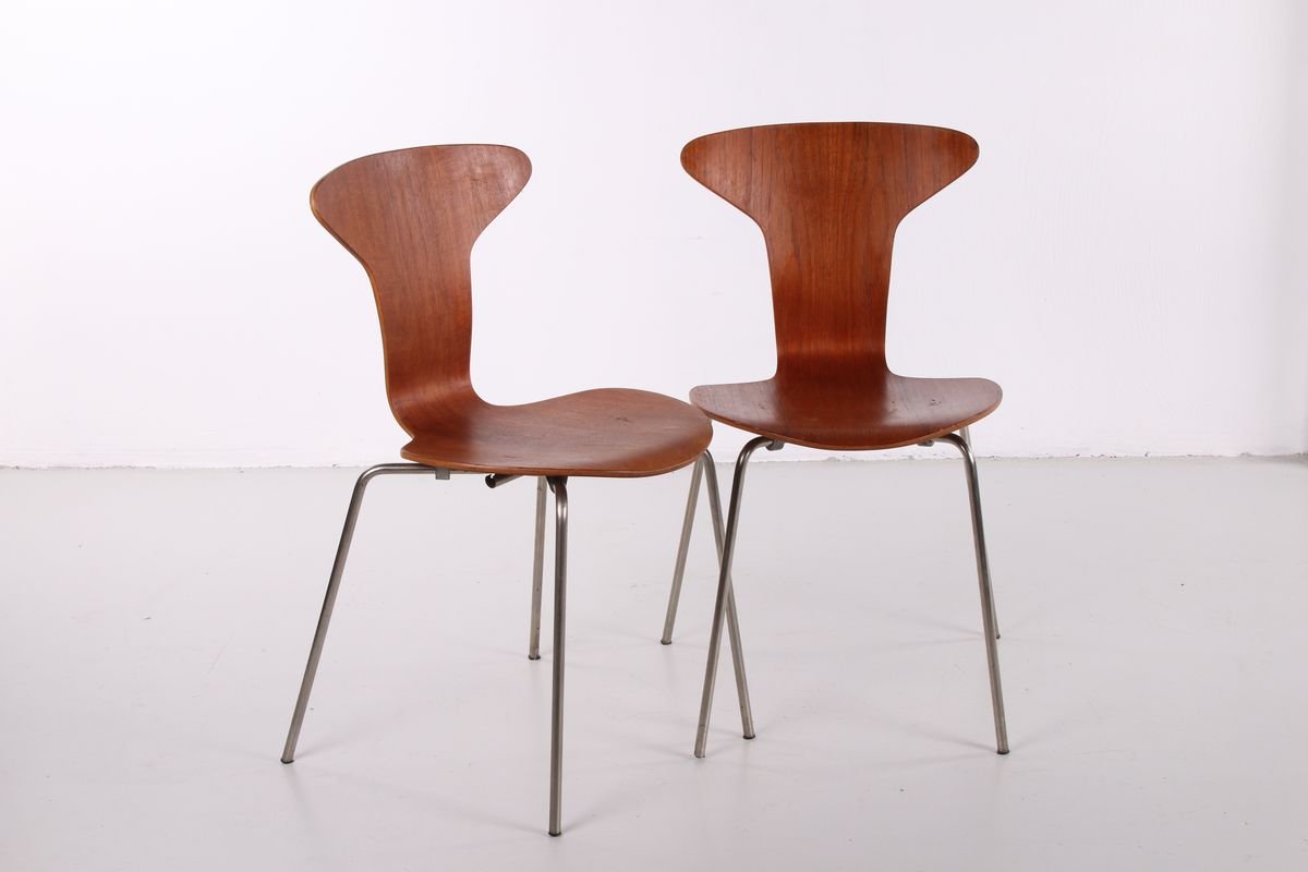 상단노출 3105 mosquito chairs by arne jacobsen for fritz hansen 1950s set of 2 EZZ-897491