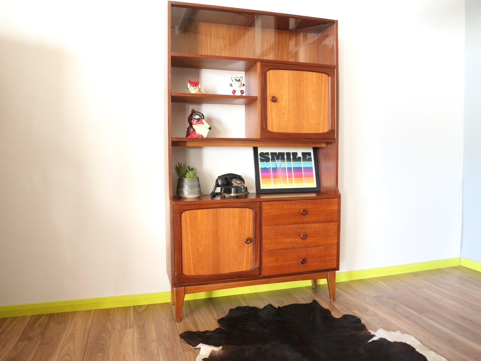 MidCentury Teak Wall Unit by Stonehill for sale at Pamono