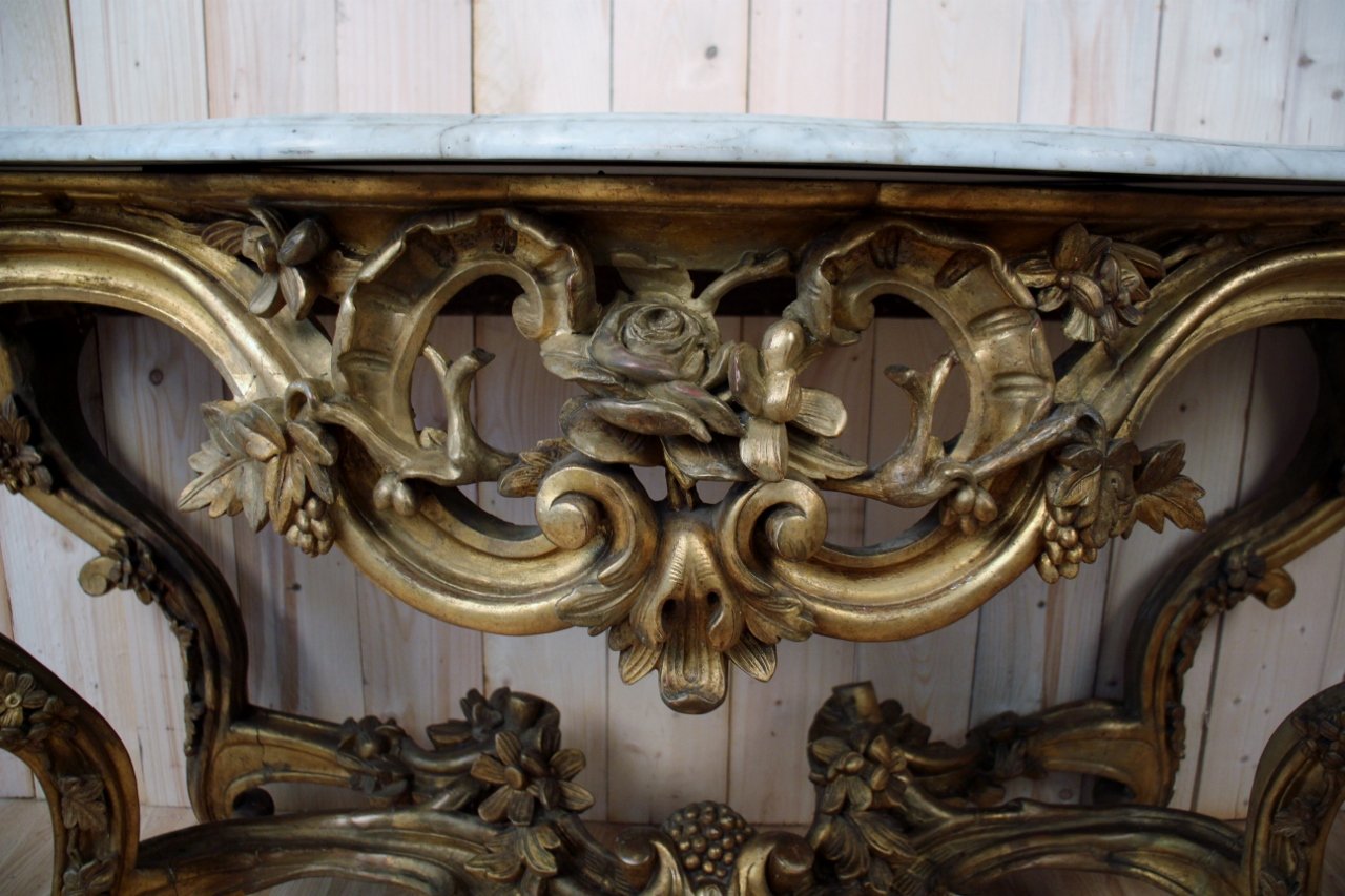 Großer Konsolenschrank aus Vergoldetem Holz, 1800er bei Pamono kaufen