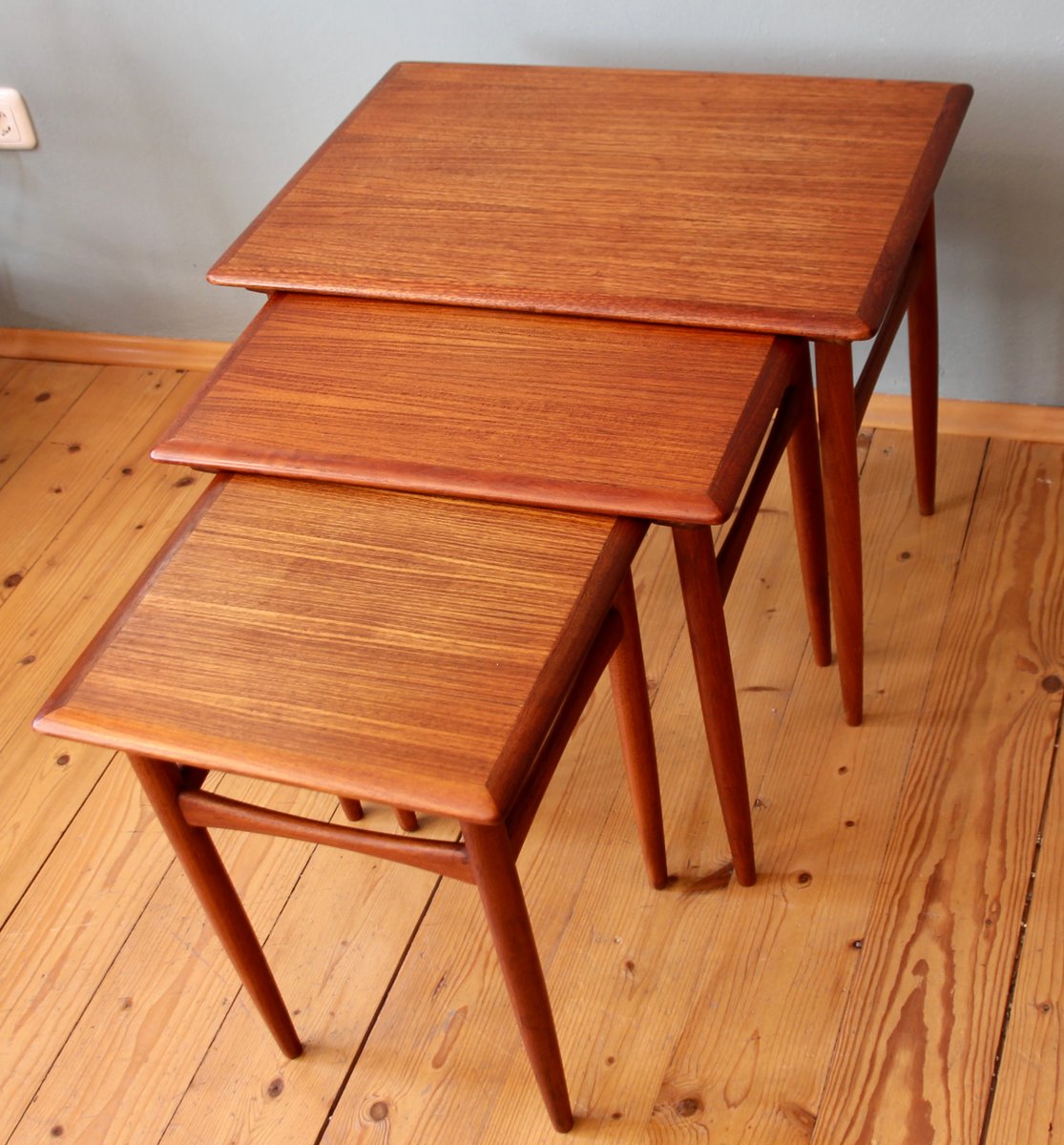 Danish Teak Nesting Tables by Kai Kristiansen for Skovmand & Andersen ...