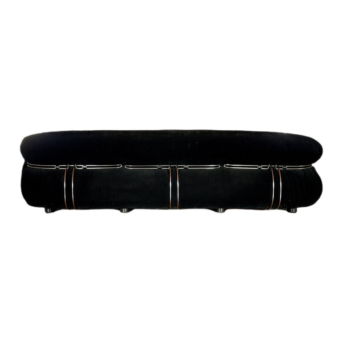 Black Corduroy 3-Seater Soriana Sofa by Afra & Tobia Scarpa for Cassina ...