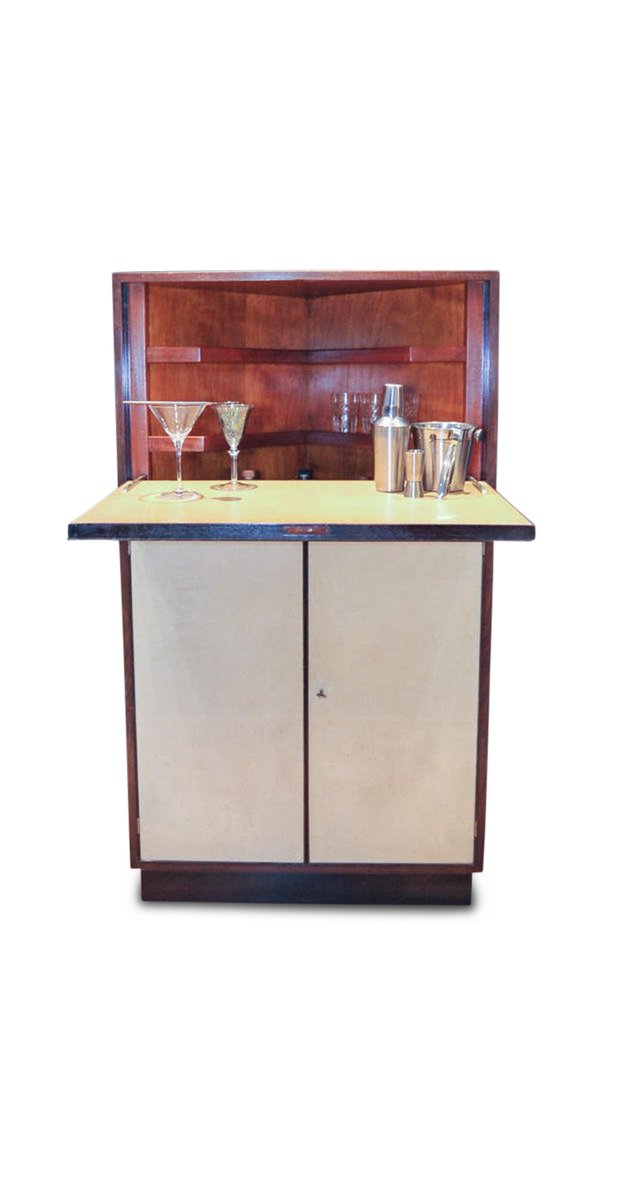 Mueble bar esquinero Bauhaus de Marcel Louis Baugniet, años 20 en venta
