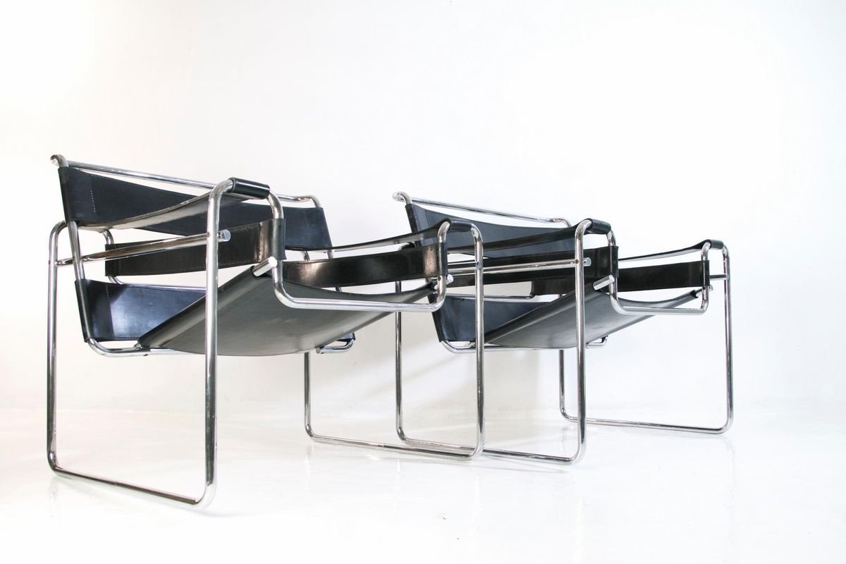 Chaises Wassily Bauhaus par Marcel Breuer pour Knoll International, Set