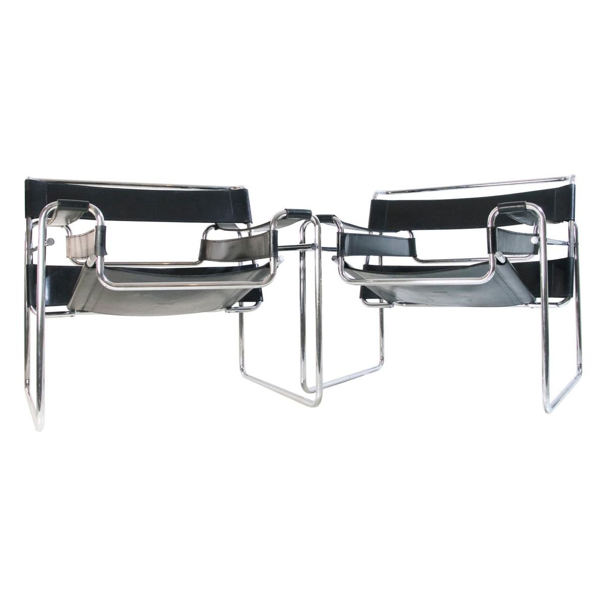 bauhaus wassily chairs by marcel breuer for knoll international set of 2 FO-900493