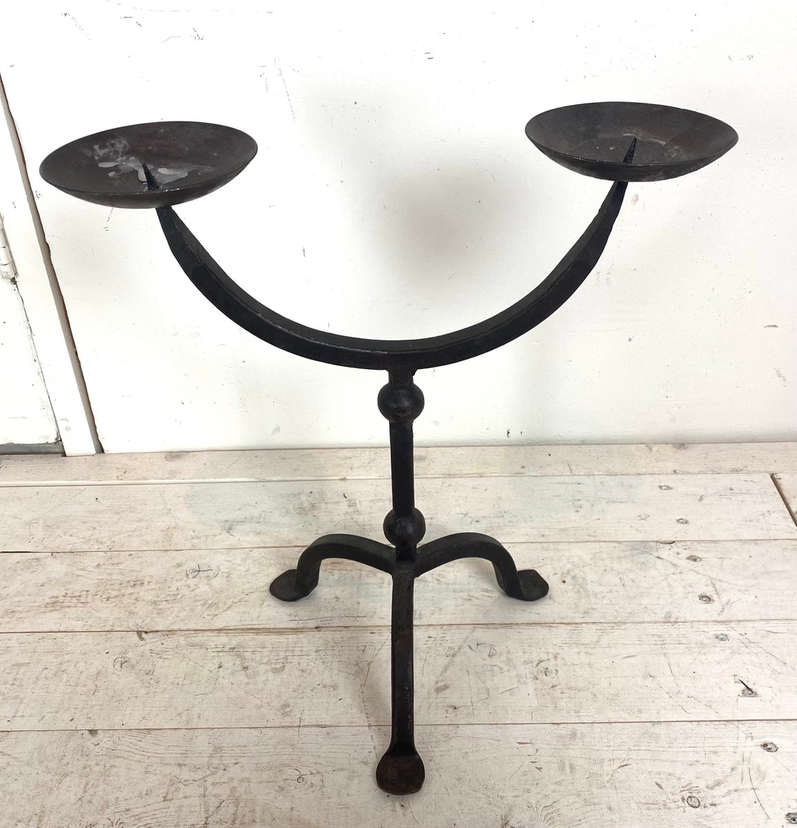 Brutalist Iron Candle Holder for sale at Pamono