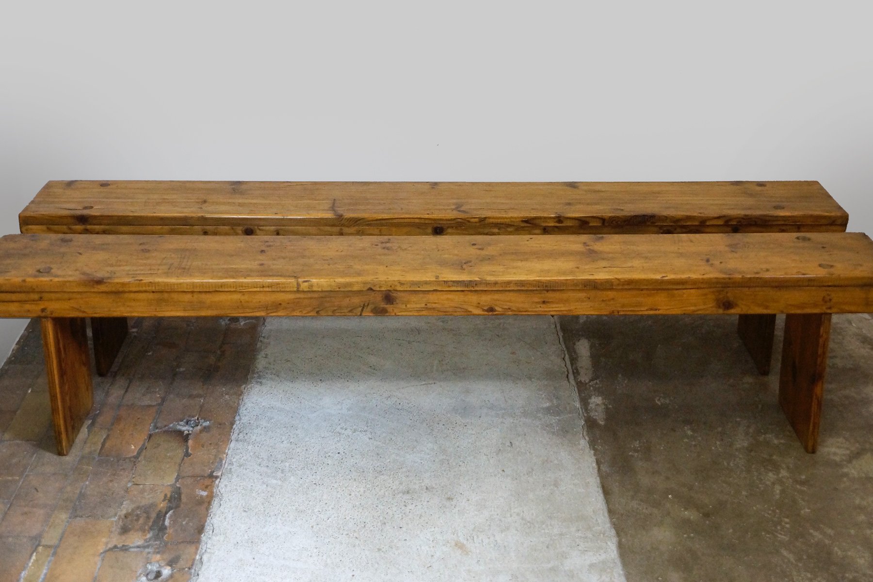 Vintage Rustic Sport or Pub Benches, 1930s, Set of 2 for sale at Pamono