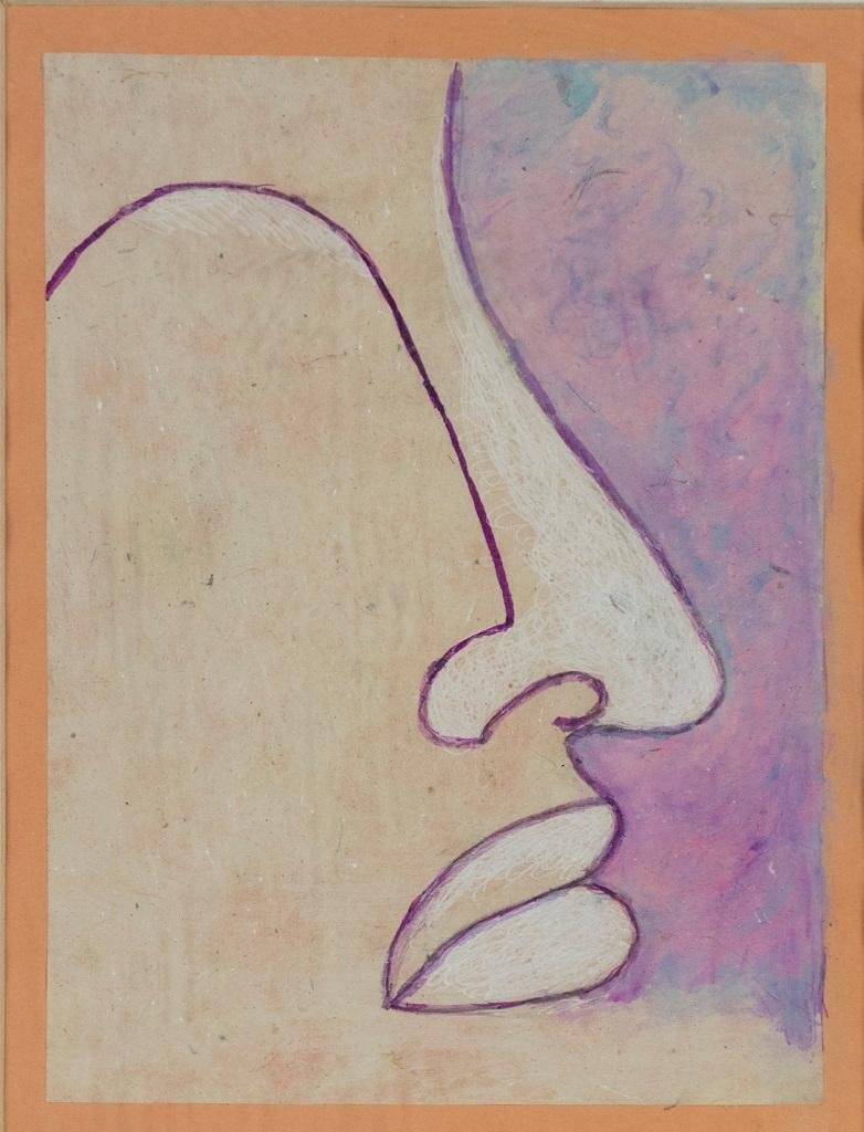 Inconnu Profil De Femme Peinture A L Huile Sur Panneau Fin Xxe Siecle En Vente Sur Pamono