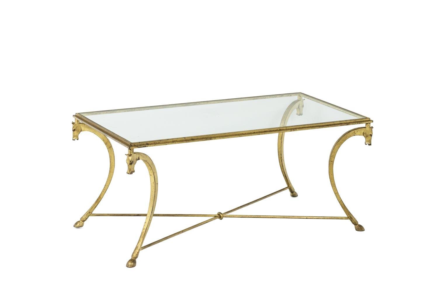Coffee Table In Gilt Iron From Maison Ramsay