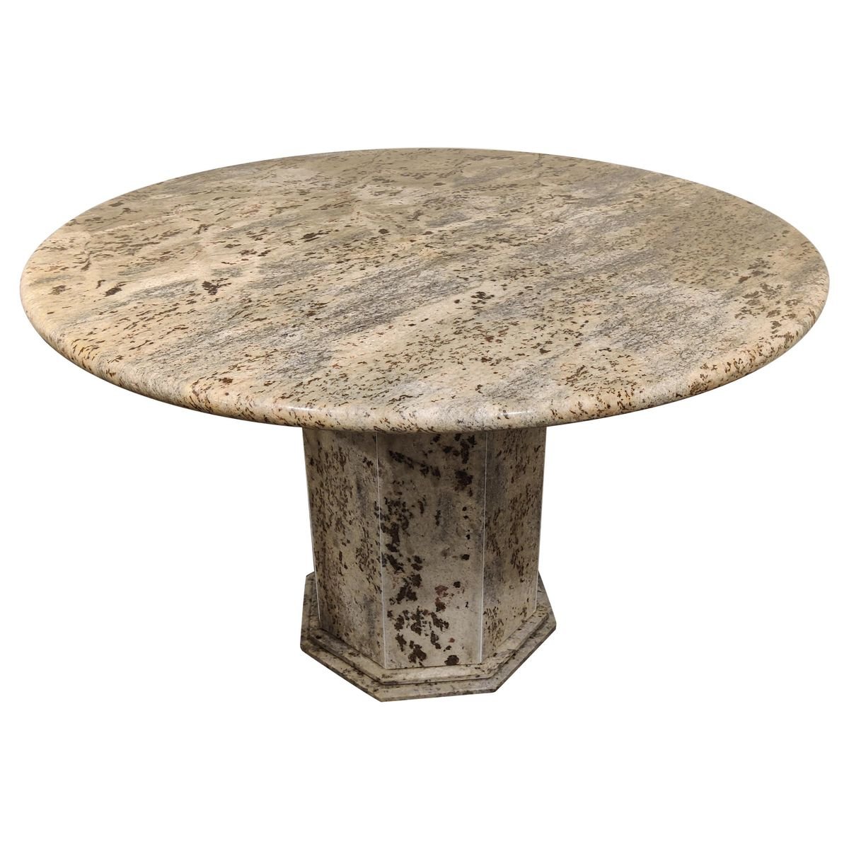 Vintage Round Granite Center Table