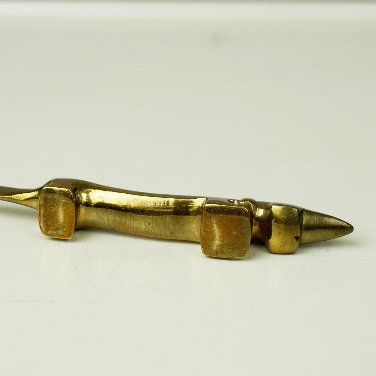 MidCentury Austrian Golden Brass Dachshund Letter Opener for sale at