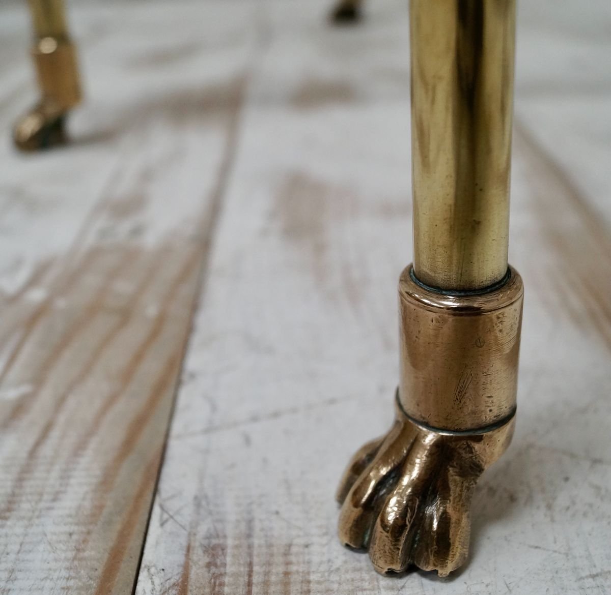 Brass Claw Feet Coffee Table, 1970s for sale at Pamono
