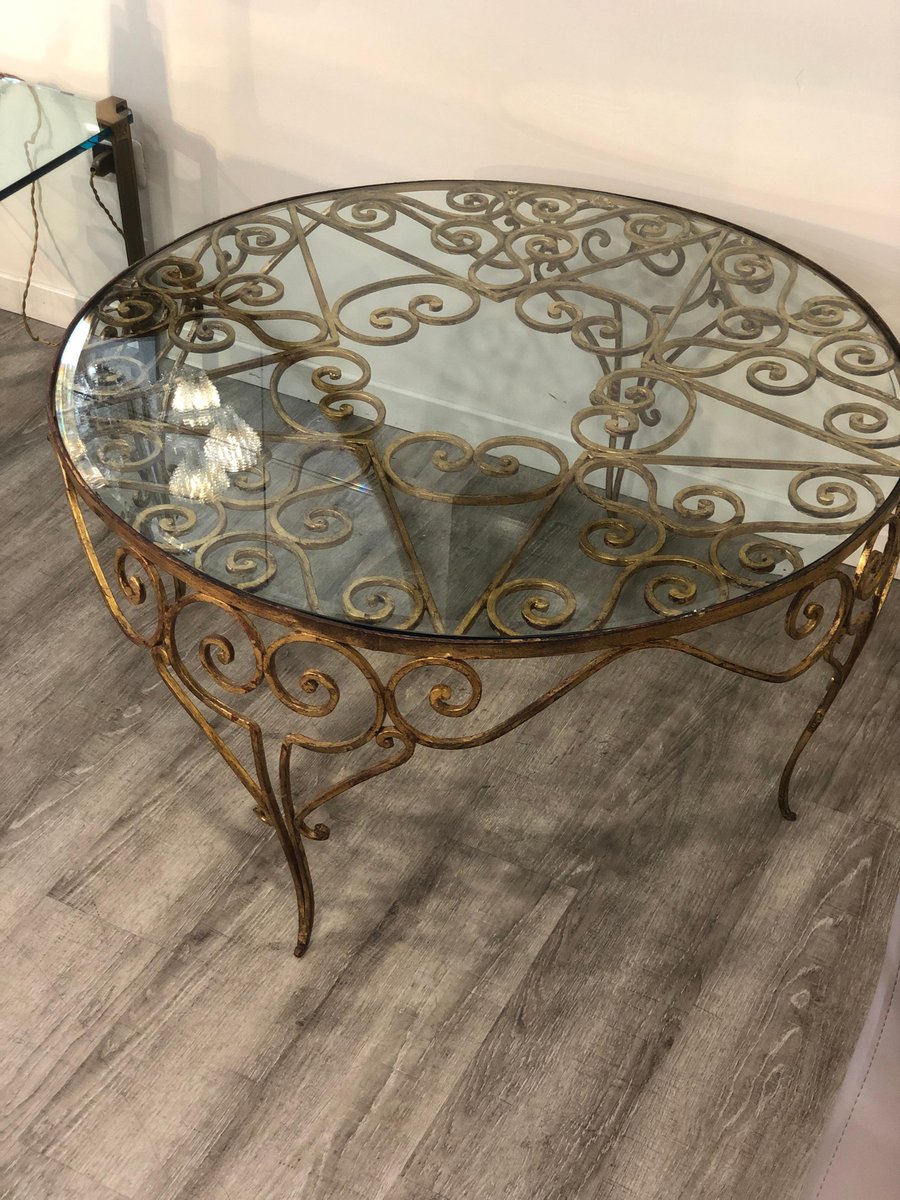 Round Wrought Iron Coffee Table - Round Wooden Table With Wrought Iron Legs Robust Indoor Outdoor : Customize your coffee table with one of several wood, copper, stone, or glass table top options.
