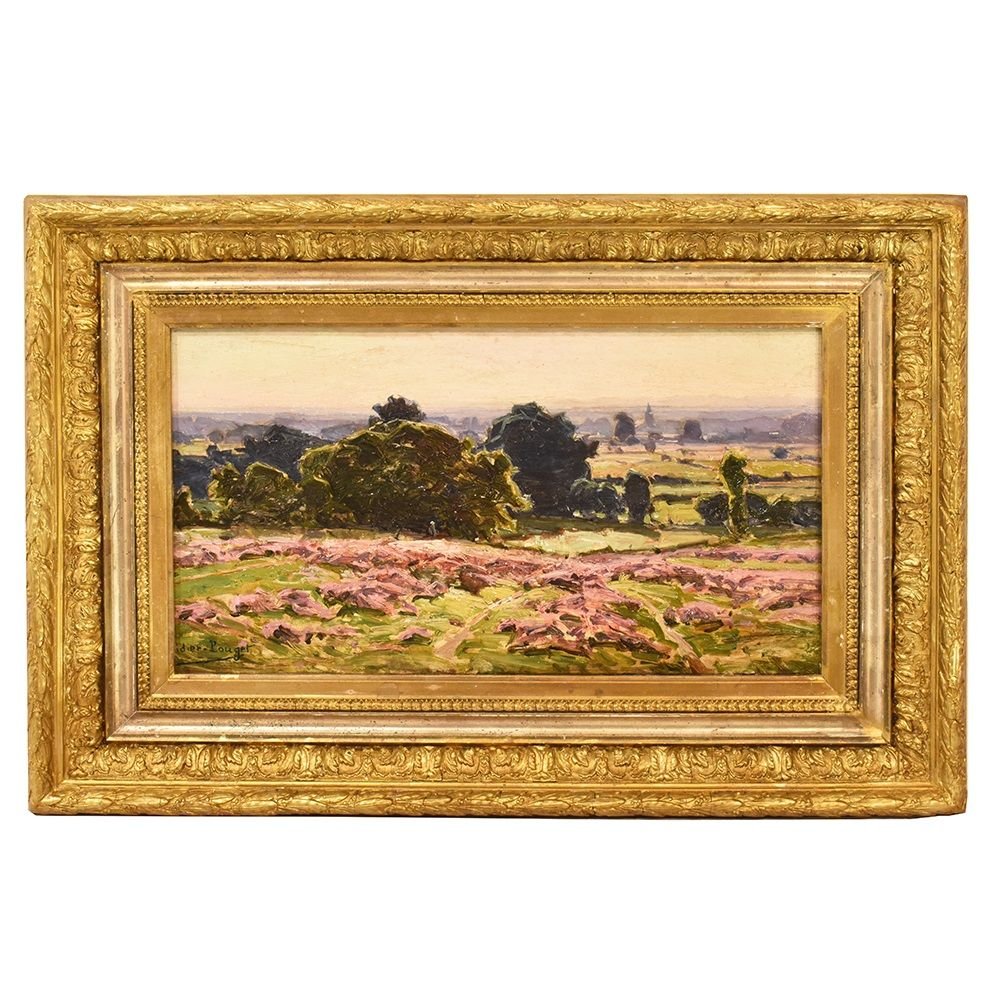 Antique Landscape Painting With Hills By Didier Pouget 19th Century For Sale At Pamono