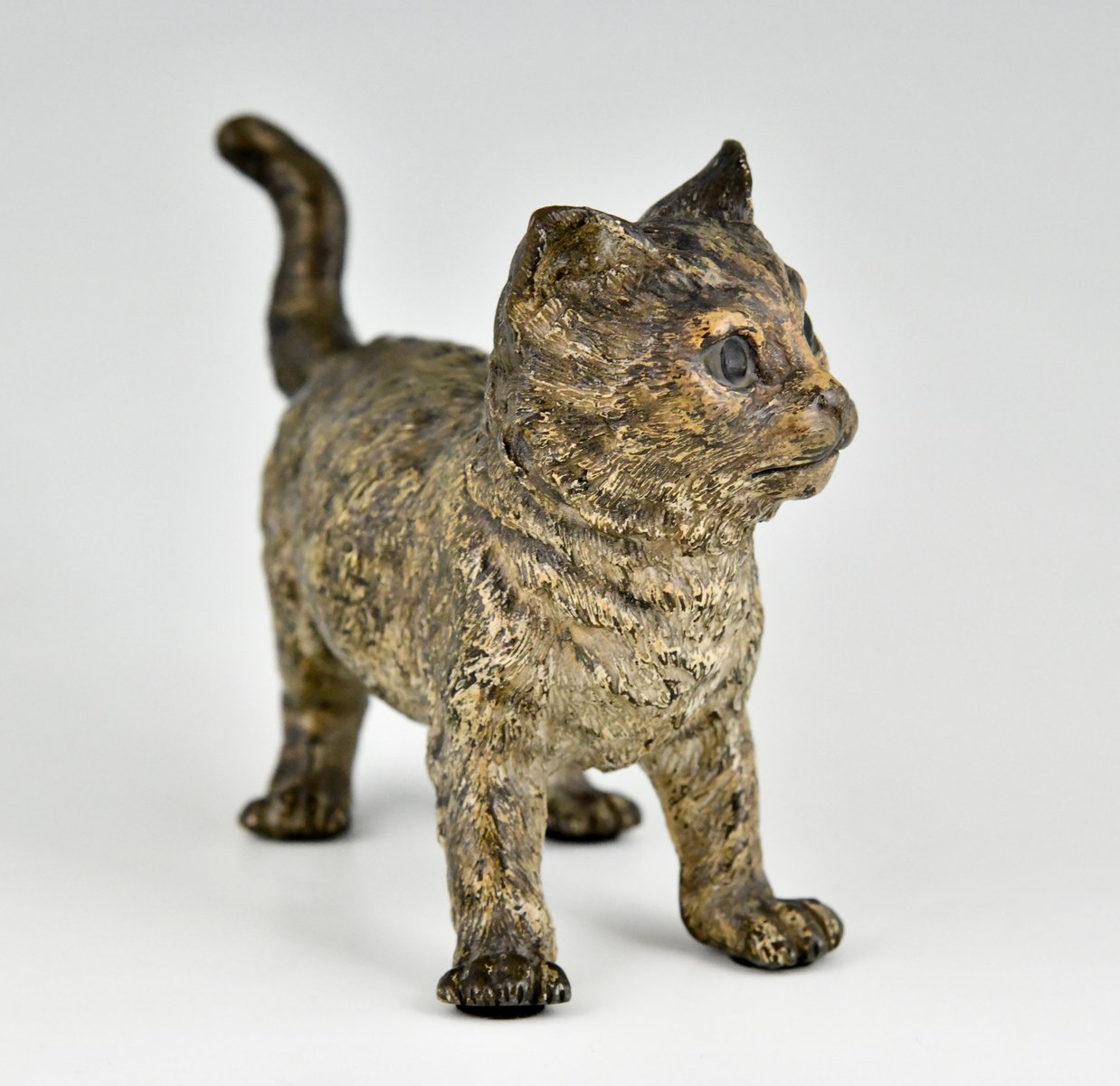 Antique Vienna Bronze Sculpture of a Cat from Bergman, 1900s for sale
