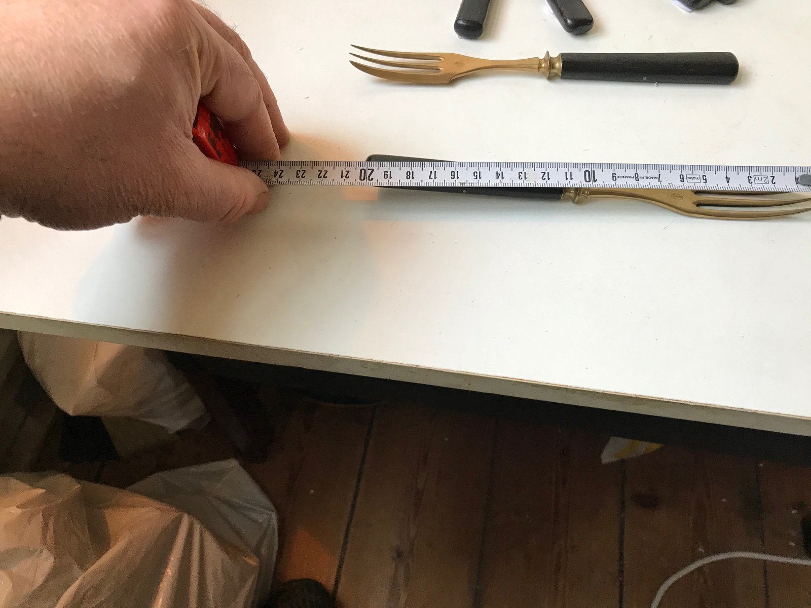 Vintage Hybrid Brass & Resin ForkKnives from Eskilstuna, 1950s, Set of