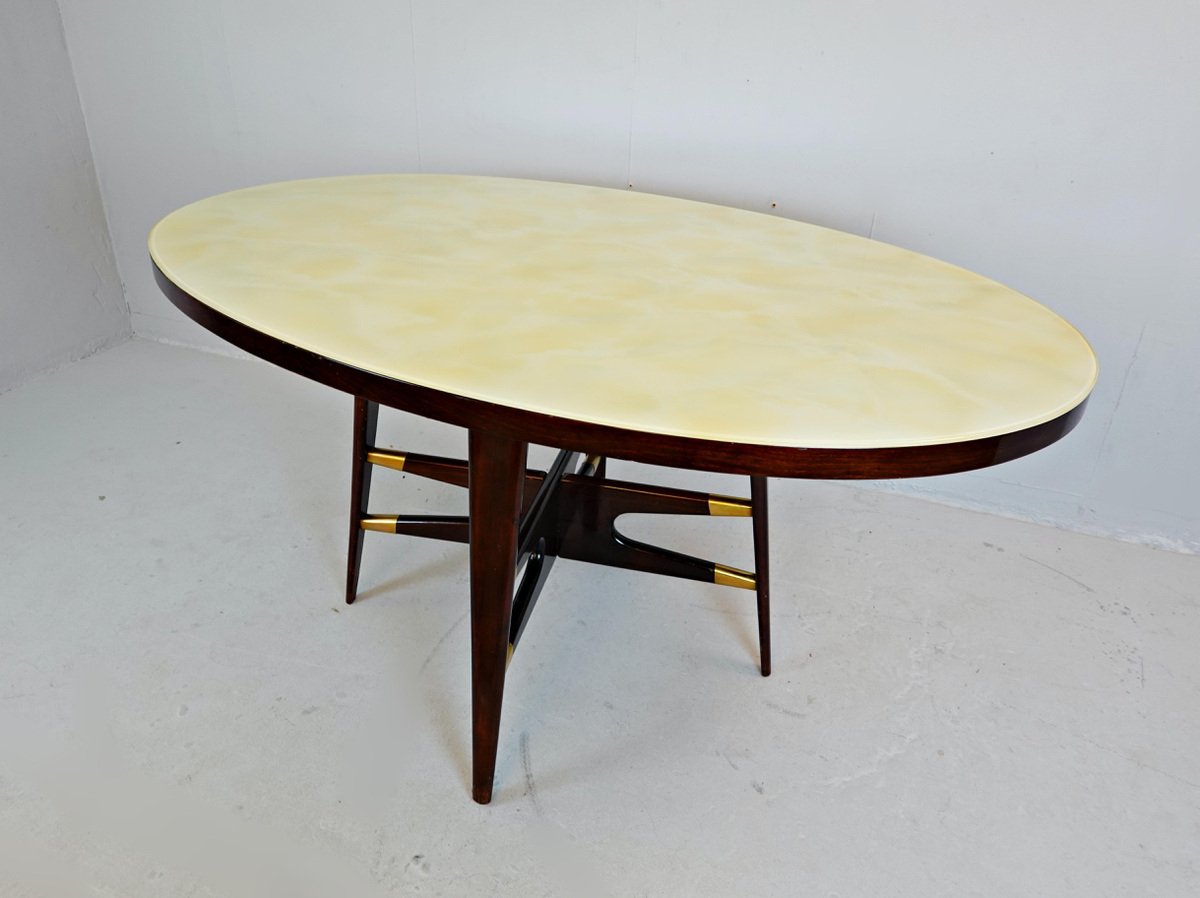 Italian Marble Glass Table, 1950 for sale at Pamono
