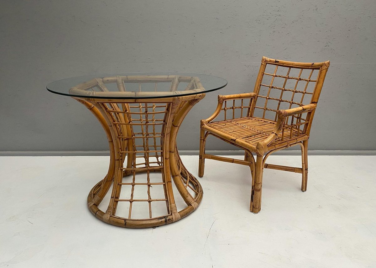 Rattan Chairs, Set of 6 for sale at Pamono